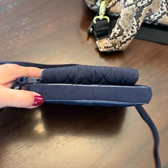 Vera Bradley Crossbody Wallet Deep Navy Blue - Picture 9 of 10